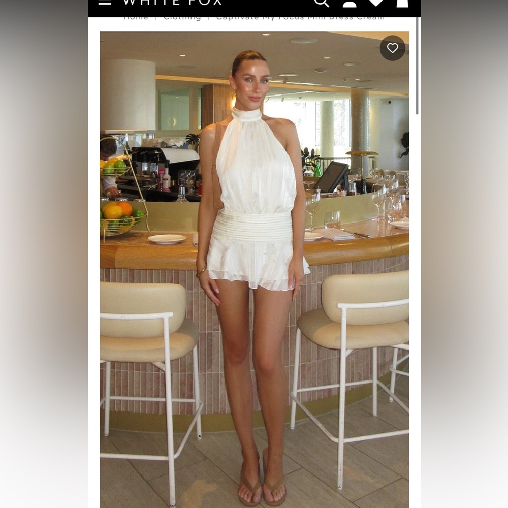 White Fox Captivate My Focus Mini Dress in Cream